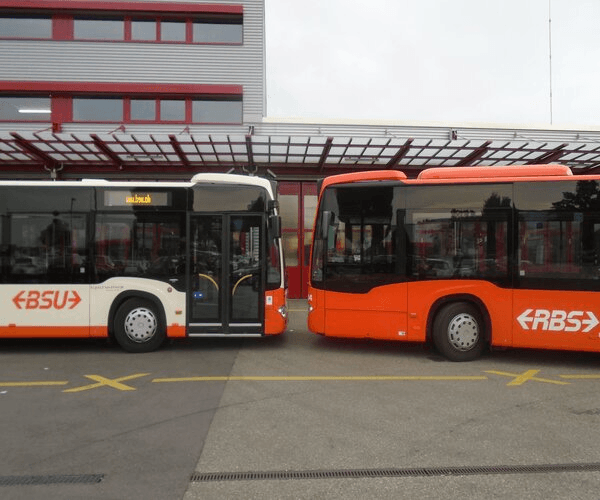 Public transit buses for rail replacement services - Walker's Team Bahnersatz service